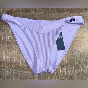 NWT Hollister (Medium) Brand New Purple Ribbed Bikini Swim Bottoms
